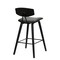 Armen Living Fox 28.5" Bar Height Gray Faux Leather and Black Wood Mid-Century Modern Bar Stool LCFOBABLGR30 - alternate 6